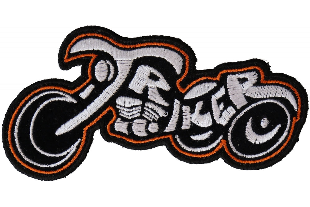 Biker Patches Triker Patch in White and Orange