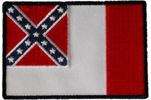 Southern Rebel Patches Historical Blood Stained Banner Flag Iron On Patch
